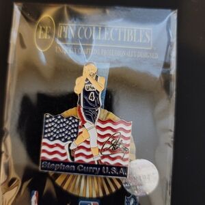 USA Basketball Pin with American Flag